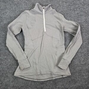 Lululemon Kanto Catch Me 1/2 Zip Heathered Herringbone Heathered White Slate 10